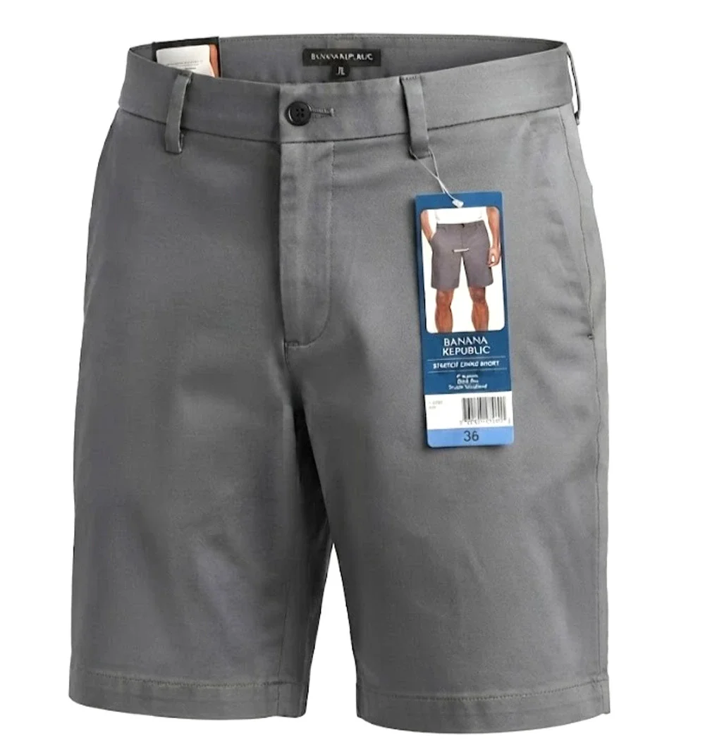 New Banana Republic Men’s Stretch Chino Shorts - Gray - Size 36 - 9